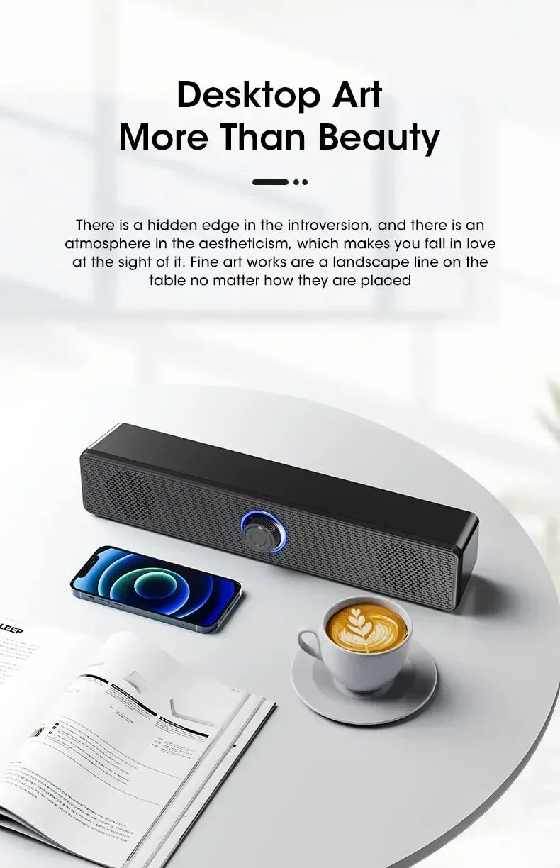 Bluetooth 4D Surround Speaker Home Theater Sound System Computer Soundbar TV Subwoofer Wired Stereo Strong Bass for Home Party