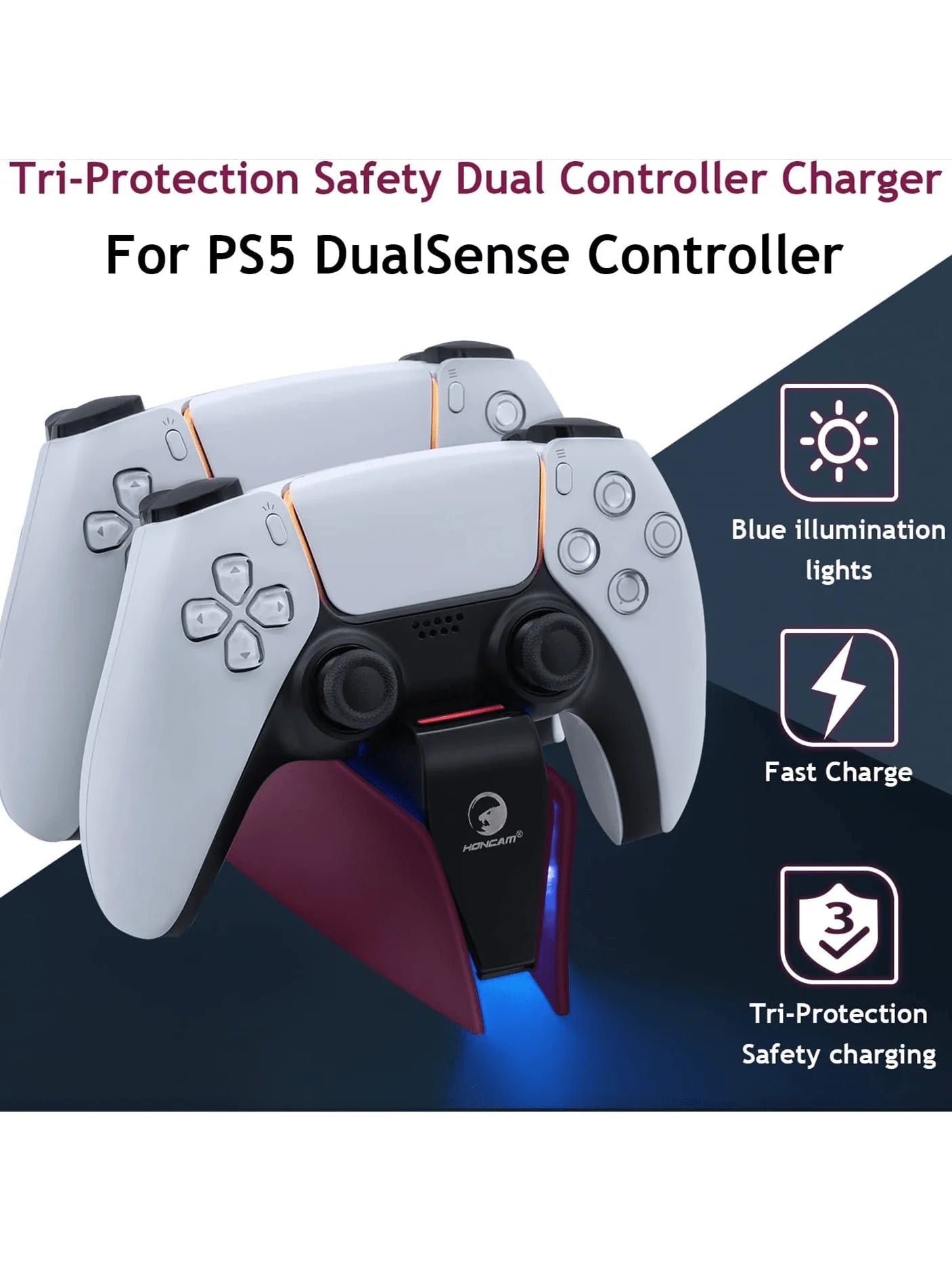 Game Wireless Charging Station for PS5 with Dual Fast Charger Dock and LED Charging Indicators SwiftNest