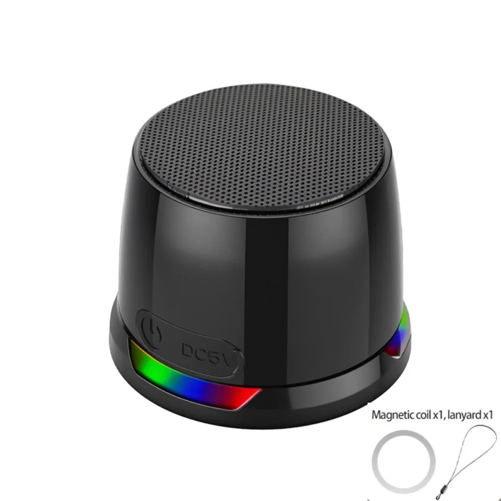 Bluetooth 5.3 Magnetic Mini Speaker Anti Lost HD Sound RGB Light Speaker Deep Bass Compact Design Portable Sound Box Outdoor Use