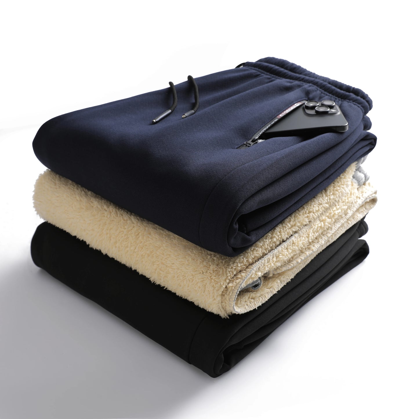 Mens Casual Pants Autumn Winter Fleece Sweatpants Men Running Jogger Sports Gym Trousers Fashion Solid Color Workout Long Pants