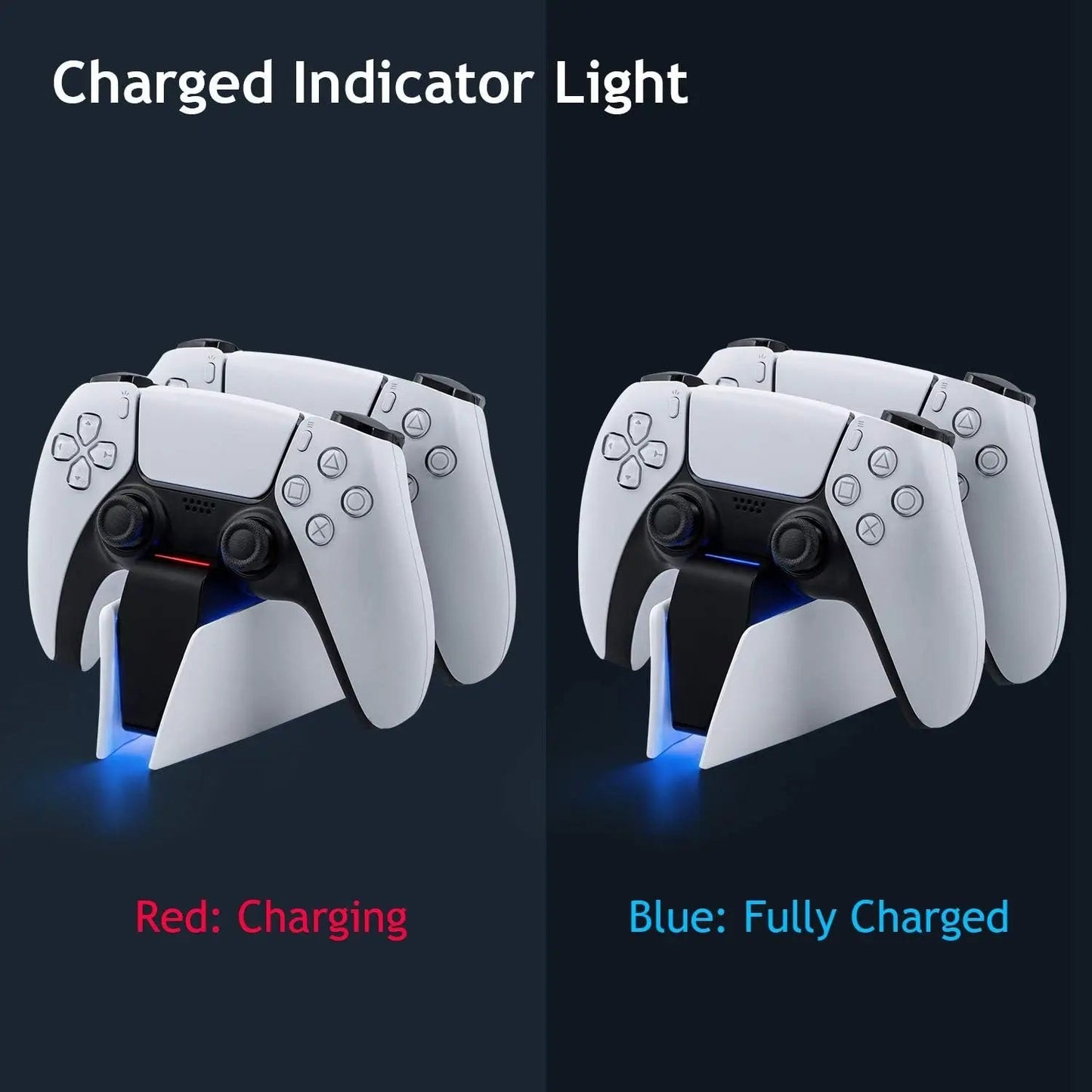 Game Wireless Charging Station for PS5 with Dual Fast Charger Dock and LED Charging Indicators SwiftNest