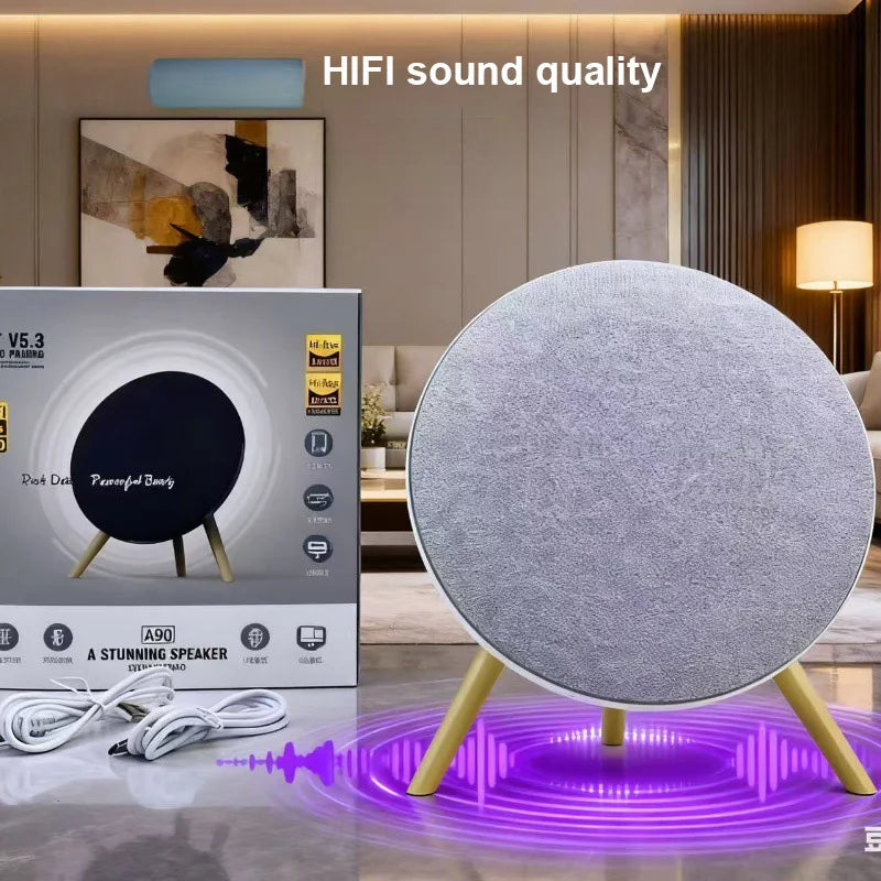 مكبر صوت صغير بتقنية البلوتوث بتصميم UFO BT 5.4 HIFI ستيريو لاسلكي نظام صوت المسرح المنزلي يدعم TWS TF USB AUX FM Play