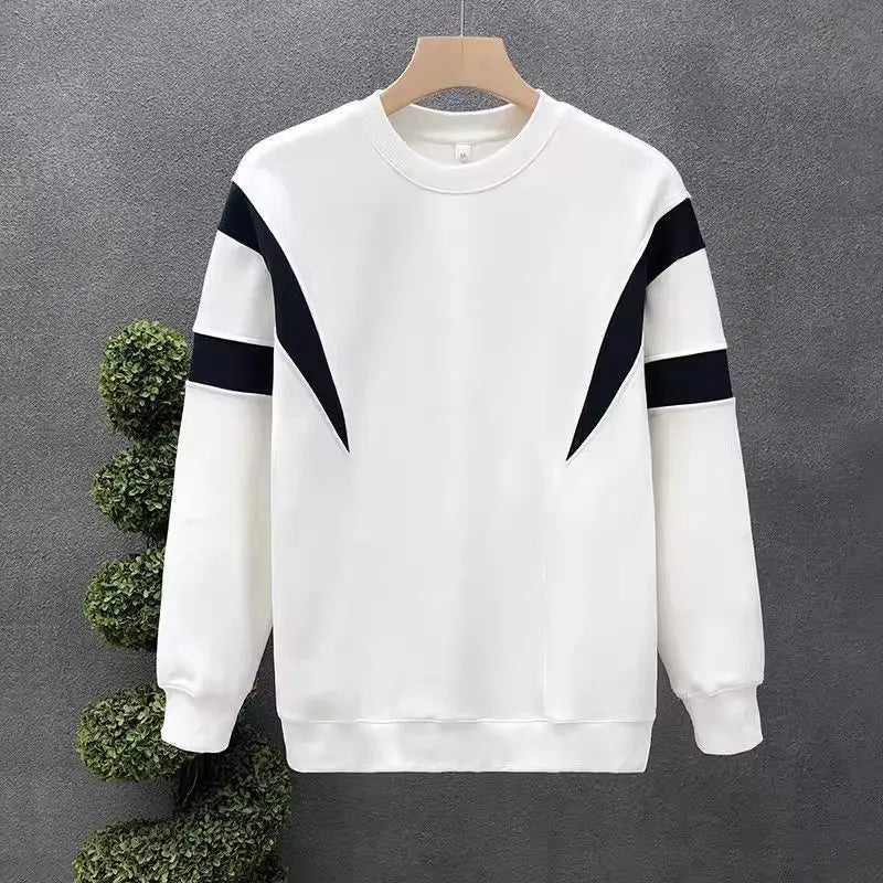 Men Clothing Trend Contrast Patchwork Lazy Style Hoodies Sweatshirts Spring Autumn Long Sleeve Loose Fashion Tops Korean Casual