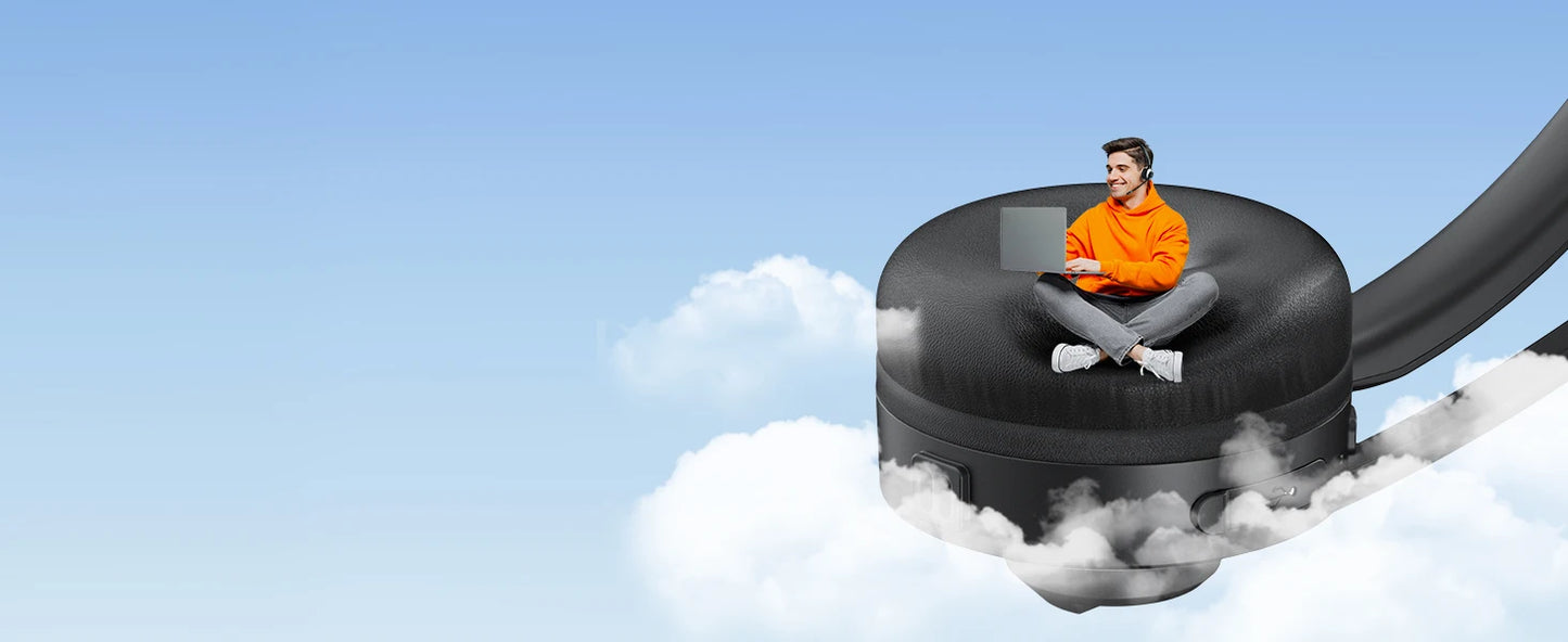 سماعة بلوتوث، سماعة رأس لاسلكية مزودة بميكروفون للعمل، سماعات رأس بلوتوث V5.3 لسائقي الشاحنات، سماعة رأس للكمبيوتر مزودة بميكروفون