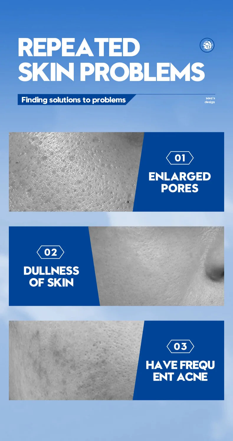 SADOER Men's Skin Care Sets Moisturizing Face Cream Facial Mask Lip Balm Sunscreen Cleanser Eye Cream Men Skin Care Kit