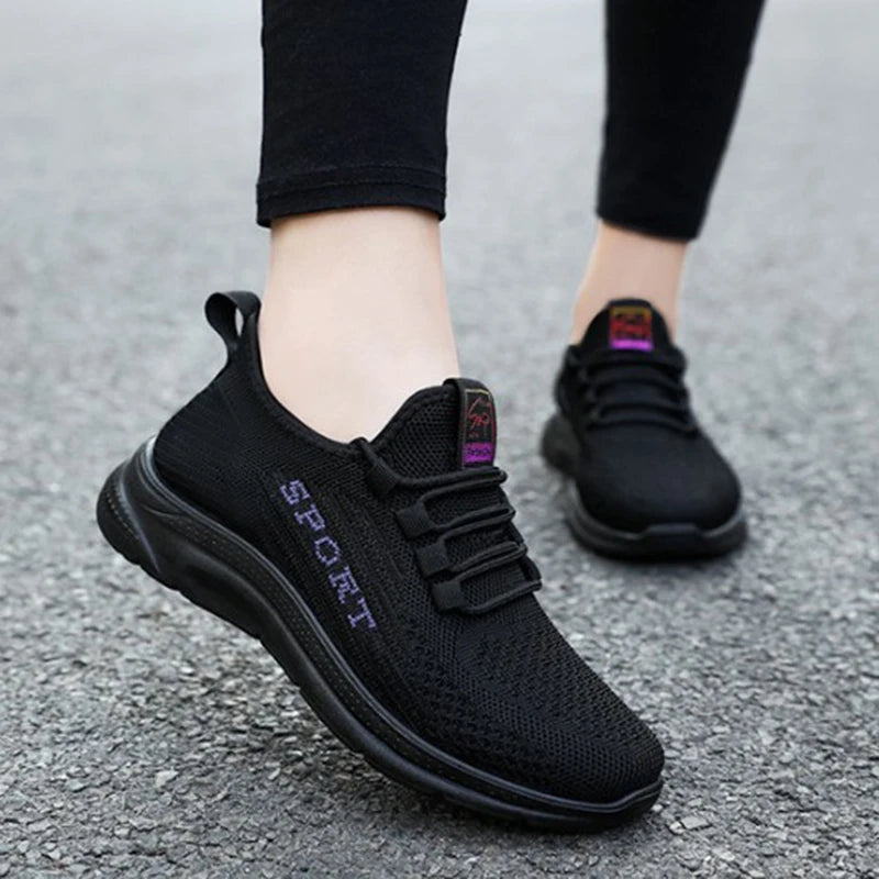 Sneakers 2025 New Fashion Wedge Platform Plus Size Casual Sports Shoes Women Lace-up Mesh Breathable Women's Vulcanized Shoes