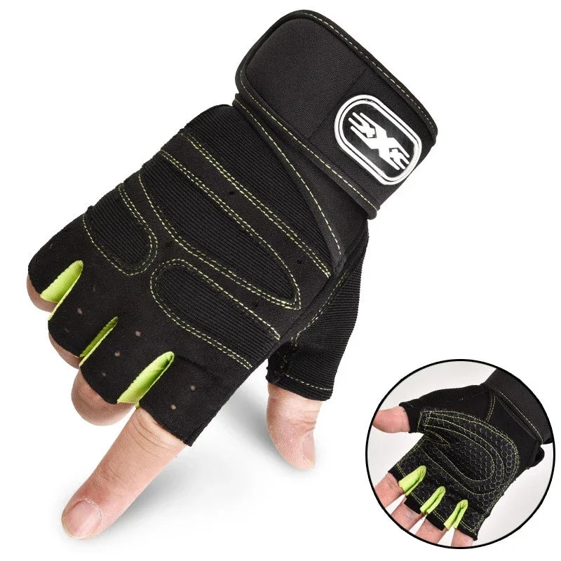 Outdoor Sport Gloves for Men Women Wrist Guard Fitness Gym Cycling Hiking Boxing Exercise Training Workout Long Wrist Fingerless