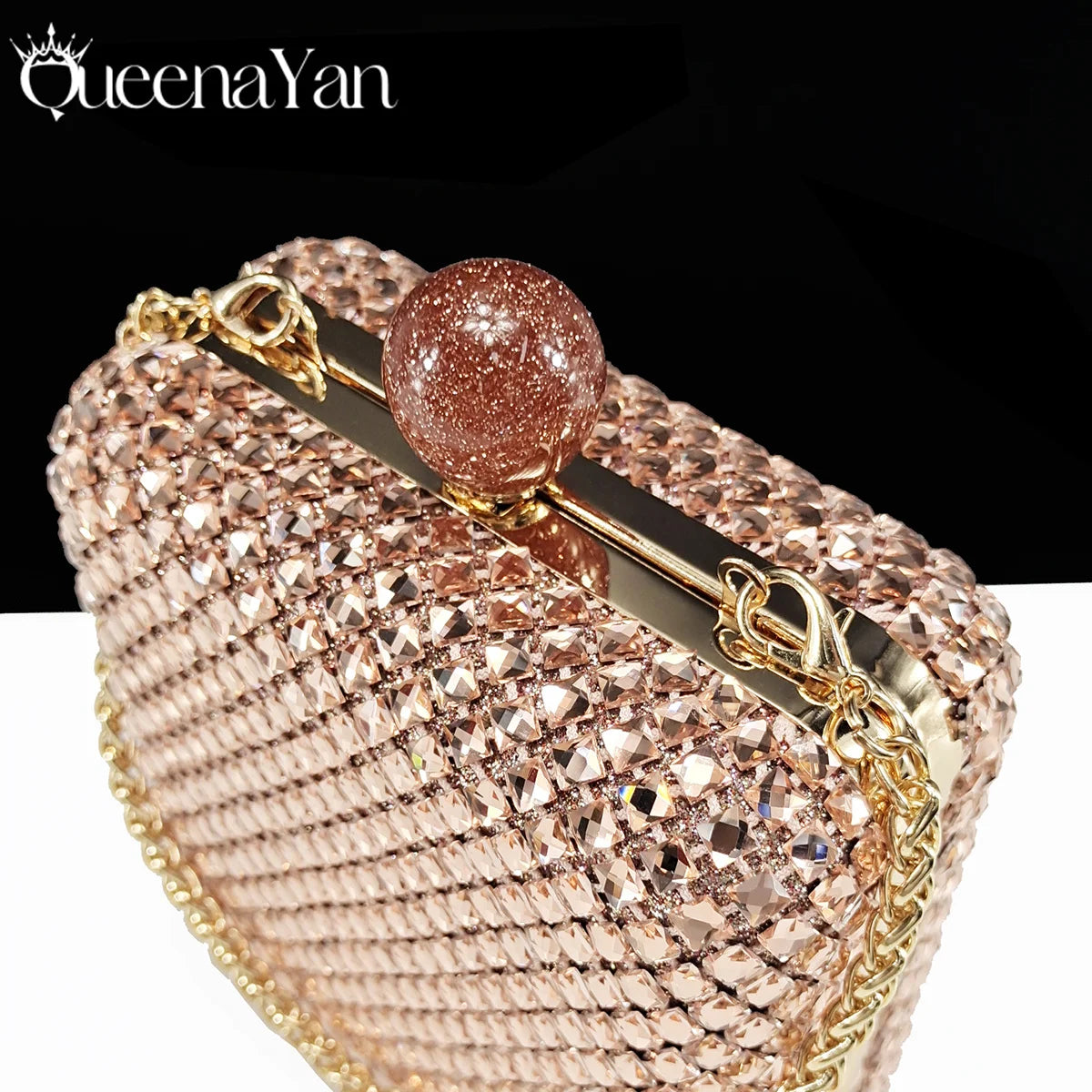 Queena Yan Italian Design Rhinestone Luxury Green Colour Pointed Toe Shoe & Bag Set Women's High Heels for Parties High Quality