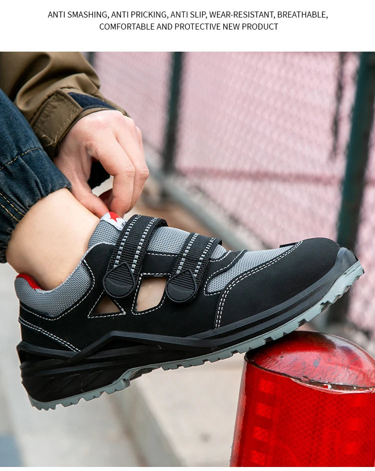 Summer Safety Shoes Men Construction Site Work Shoes Wear Resistant Anti Slip Breathable Sandals For Men Indestructible Shoes