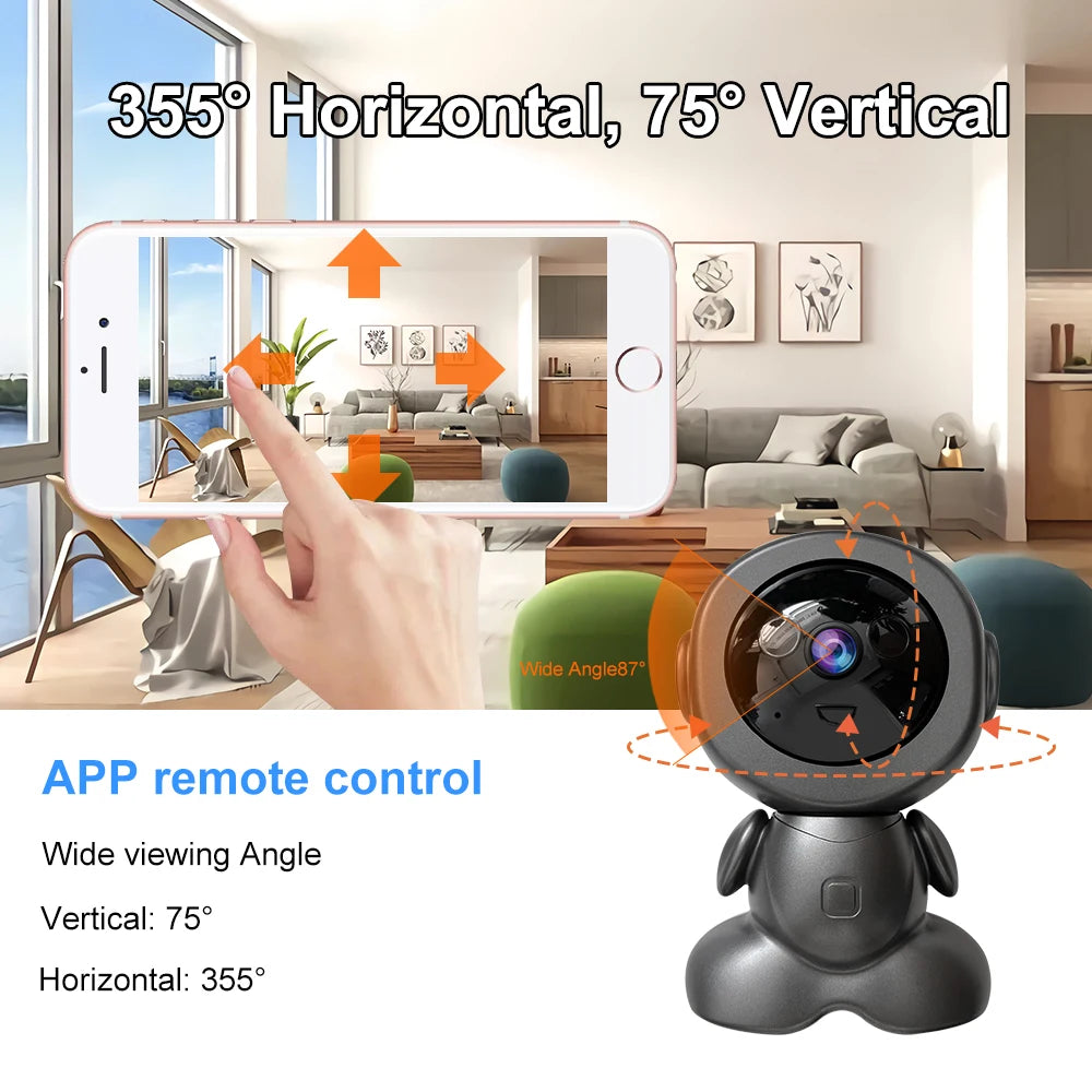 Mini WiFi IP Camera Wireless Indoor Robot Baby Monitor Two Way Audio Motion Detection Video Camara V380 CCTV Security Protection