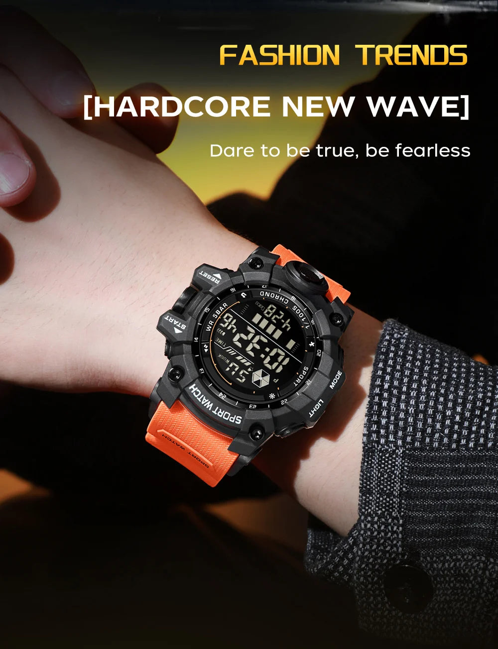 SANDA Outdoor Sports Men Watch Waterproof LED Analog Digital Show Multifunction Big Dial Electronic Wristwatch G style Male Cloc