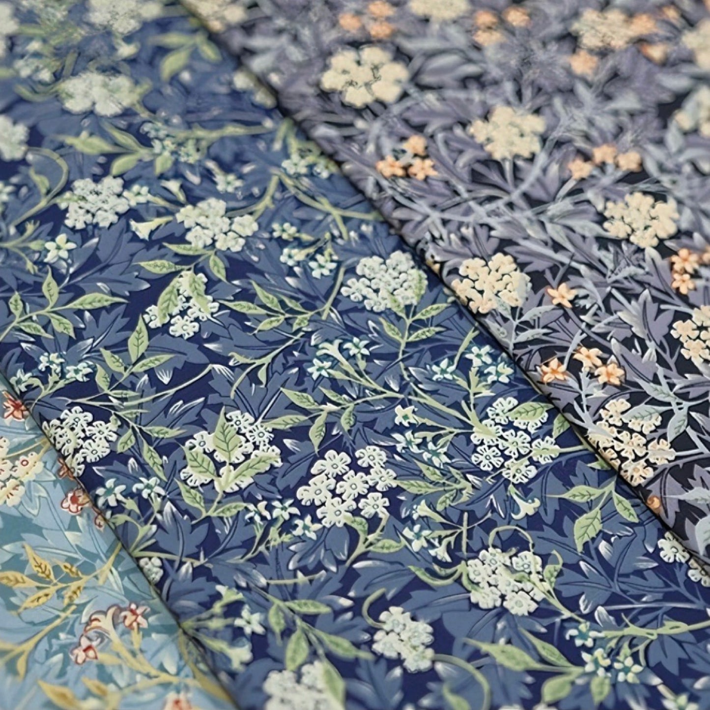 Exquisite Floral Printed 100% Cotton Fabric in Multiple Tones for Apparel Design Home Textile Decoration Handmade Craft Making