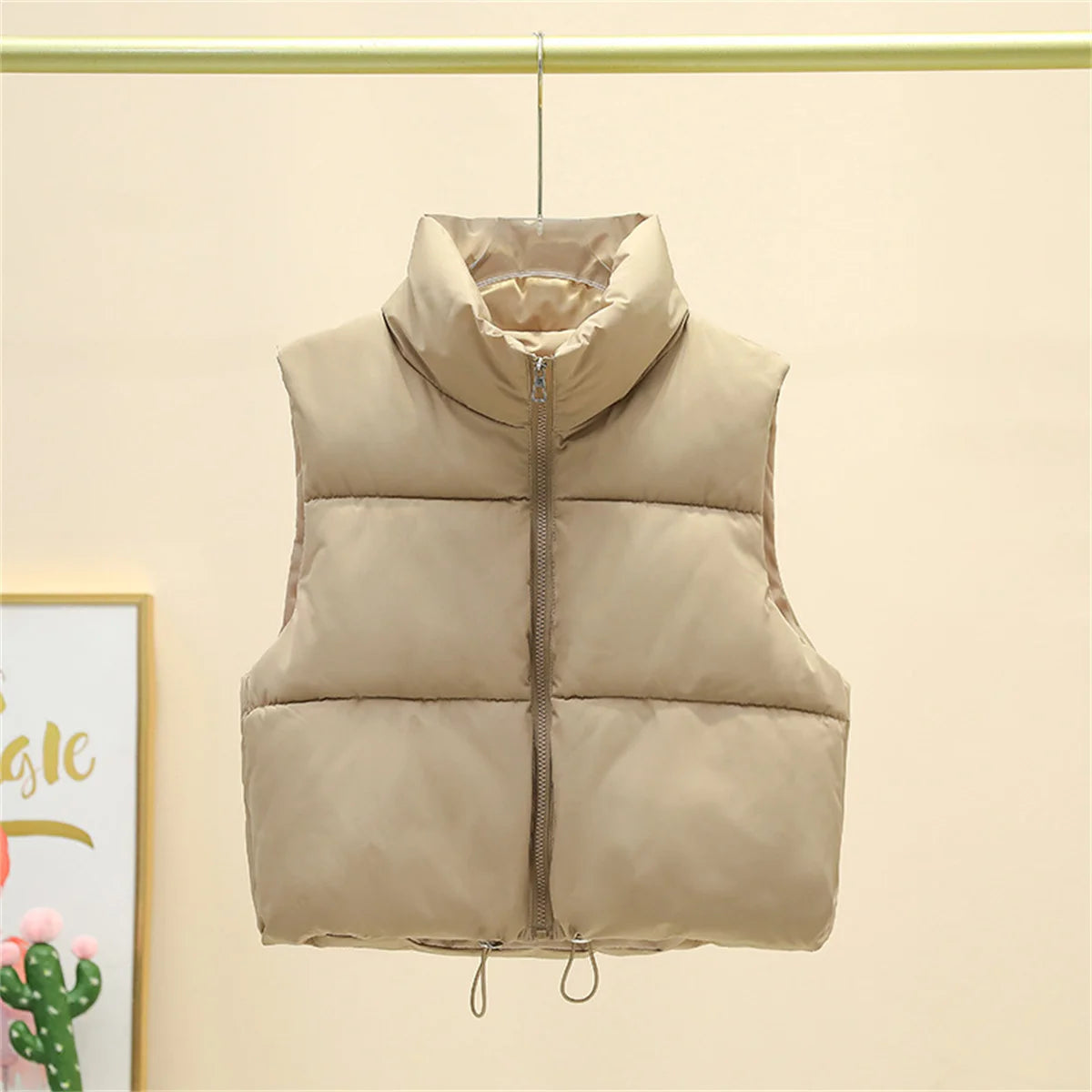 Fashion Zipper Vest For Women Autumn Winter Stand Collar Sleeveless Coat Lady Casual Street Warm Jacket Elegant Outfit Clothing SwiftNest