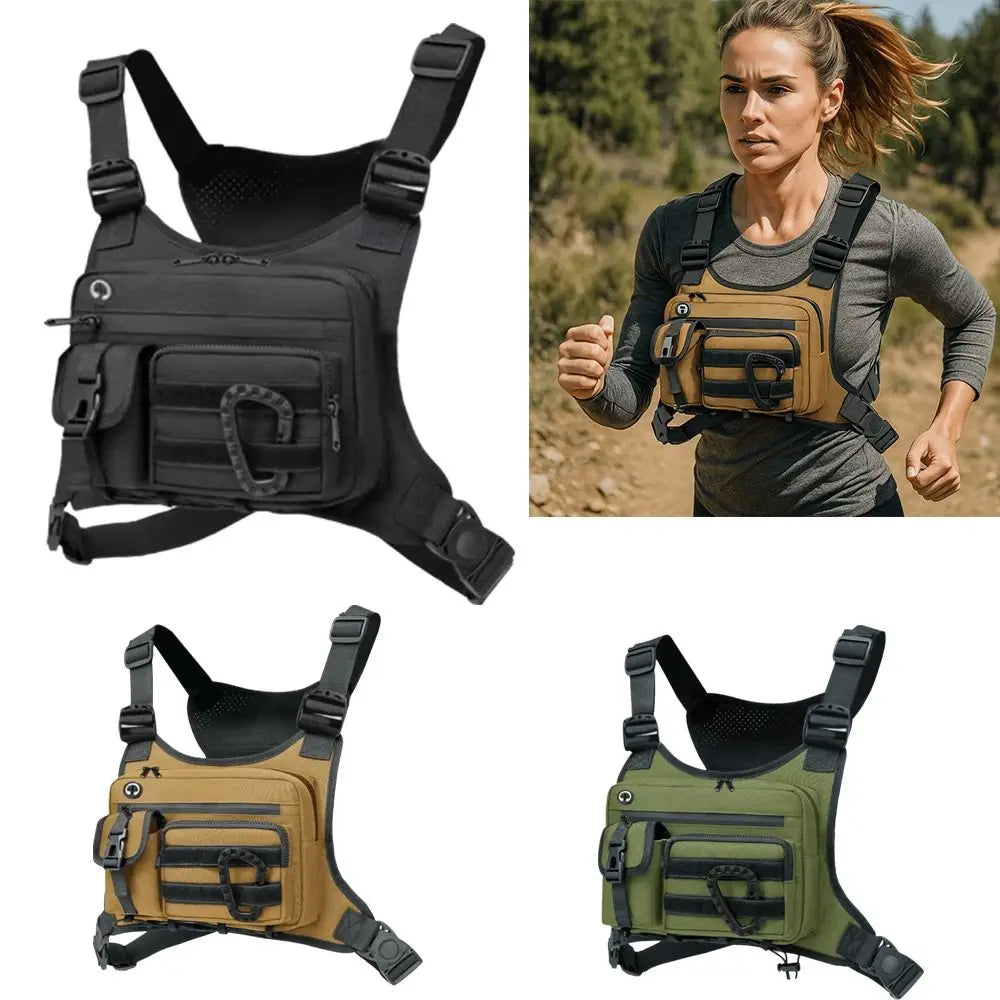 Sports Workouts Anti-Theft Outdoor Chest Bag Adjustable Waterproof Running Vest Pack Fishing Vest Men and Women