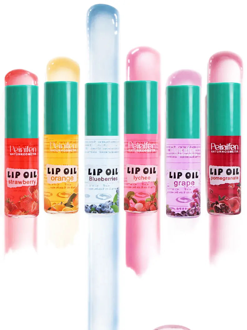 6PCS Fruit-Flavored Lip Balm Set Watery Lip Gloss Lip Oil Smooth Lip Lines Plump Lips Beauty Care Kit for Lip Hydration