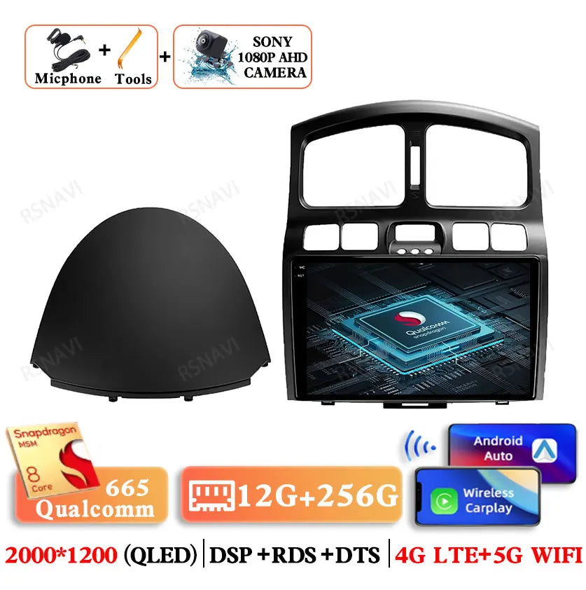 Android 15 For Hyundai Classic Santa Fe 2000-2004 JAC S1 (Rein) 2005-2015 Car Radio Qualcomm BT GPS Navigation QLED 5G WIFI AUTO