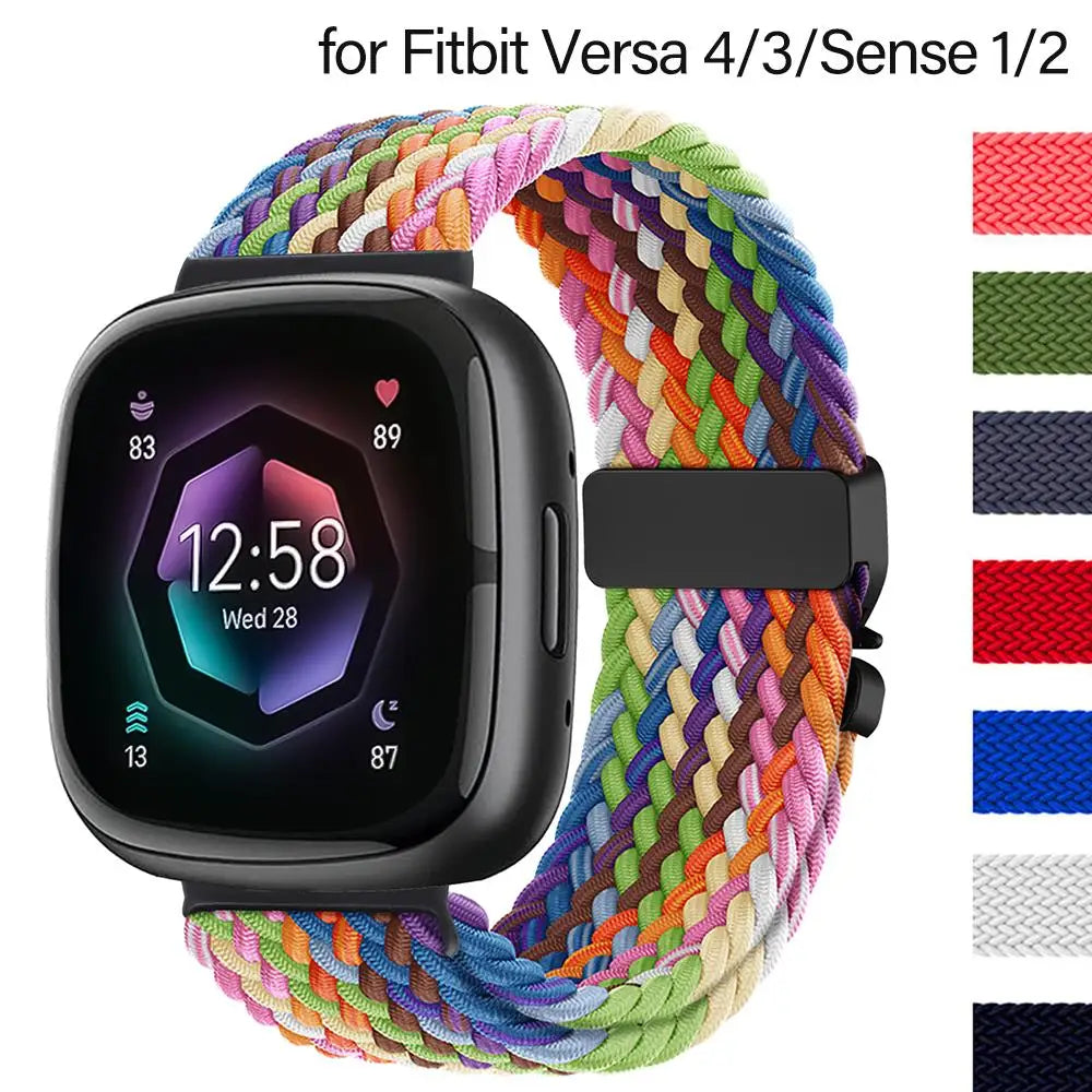 Parachute Braided Strap for Fitbit Versa 4 3 Sense 2 band Accessories replacment nylon correa Bracelet for Fitbit Versa 4 Strap SwiftNest