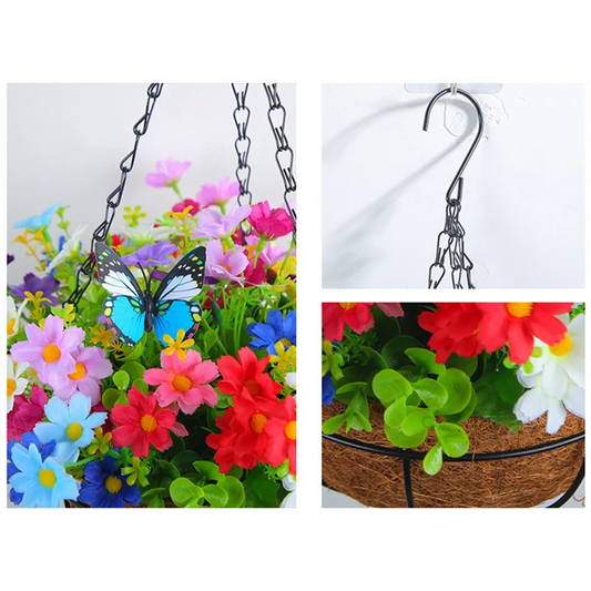 Hanging Baskets Garlands Home Flowers For Patio Lawn Garden Decor, For The Decoration Of Outdoors And Indoors-Yellow