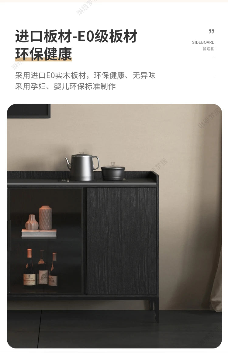 Kitchen Shelf Cabinets Living Room Storage Display Black Closets Cabinet Buffet Cupboard Mueble Recibidor De Entrada Decor