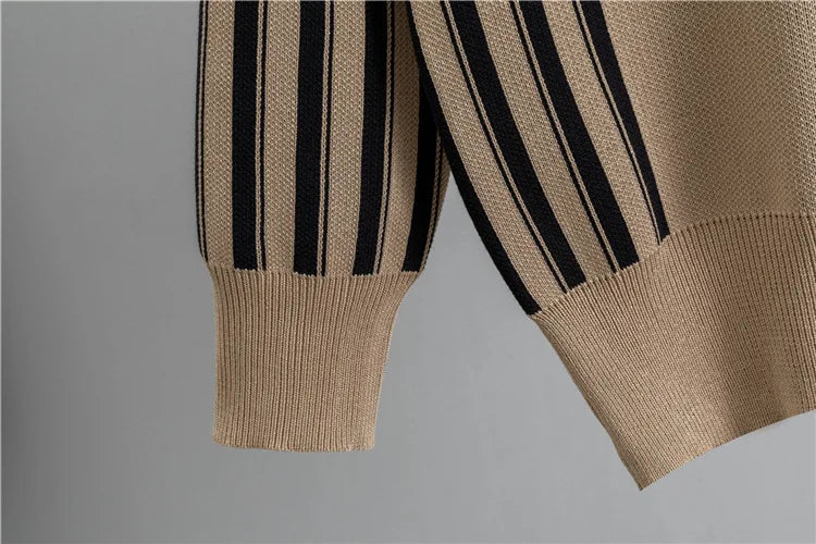 Fashion Autumn Women 2 Pieces Sets Casual Hooded Patchwork Loose Knitted Sweater Sports Harlan Pants Suits Winter Sportswear SwiftNest