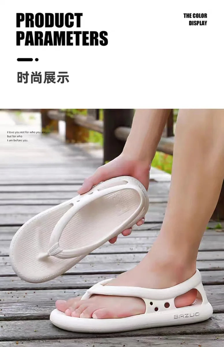 high-heeled sandals Flip-flops, men and women can wear anti-skid wear-resistant jacketed thick slippers in summer 2023