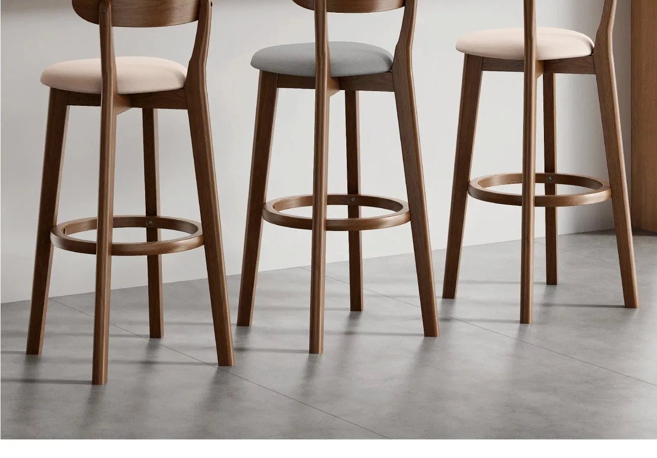 Wooden Bar Stool Modern Dining Room Office Stool Luxury Chaises for Nordic Interior Decoration Luxury Wooden Dining Stool