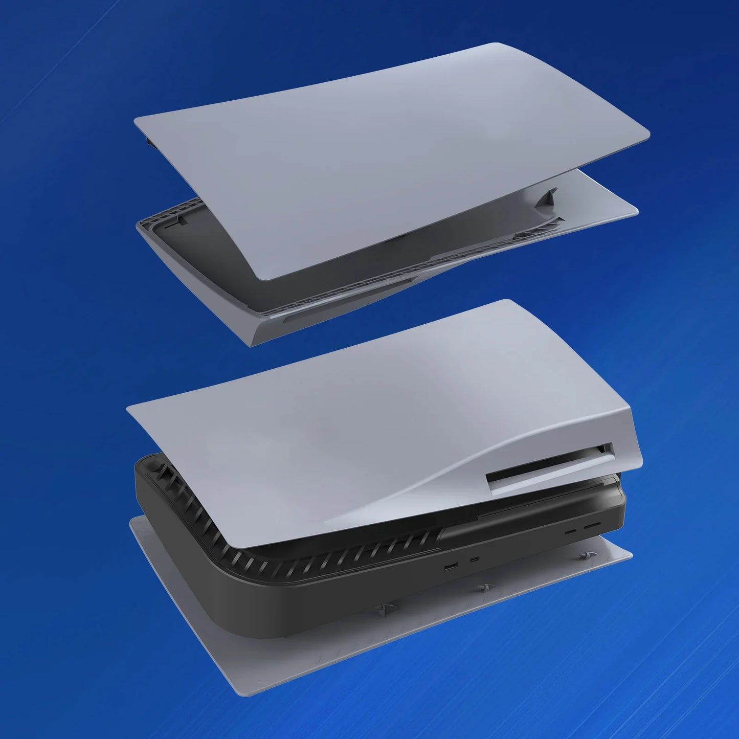 Gray 30th Anniversary Plates for PS5 Console Premium ABS Faceplate Shell Covers with Logo Stickers for PlayStation5 PS5 Fat Disc