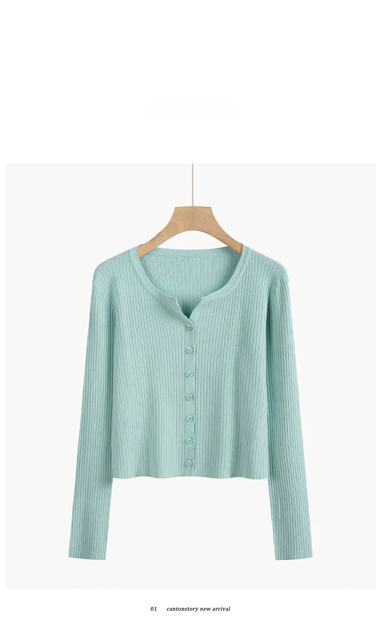 2025 Fashion Women Sweater Female Cardigan Thin Outerwear Short Short Design Sweater Long-sleeve Small Cape Blusa Feminina