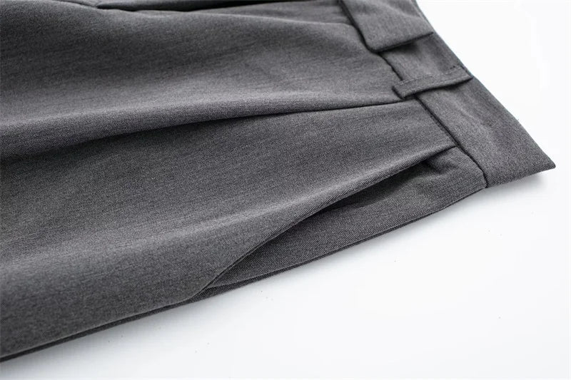 MUJER 2025 Women's Pants Beige Grey Black Wide Leg Pants Women High Waist Baggy Pants Woman Fashion Summer Office Trousers SwiftNest