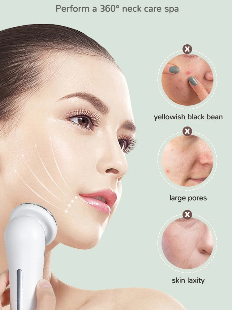 New Four in One Facial Care Device Neck Beauty Device Cold and Hot Compression Skin Revitalization Firming and Deep Cleansing