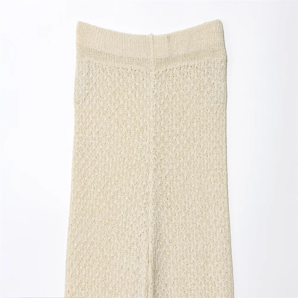 New European and American style women's clothing, lazy and fashionable, with metallic lines and waist cinched tops and pants SwiftNest