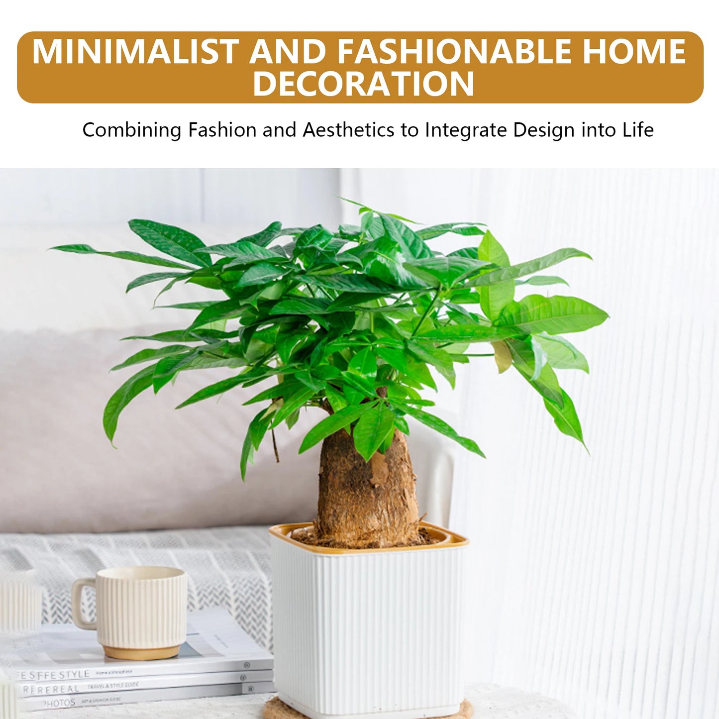 Hydroponic Green Plant Plastic Vase Modern Home Self Watering Flowerpot for Garden Enthusiast Lover Gift