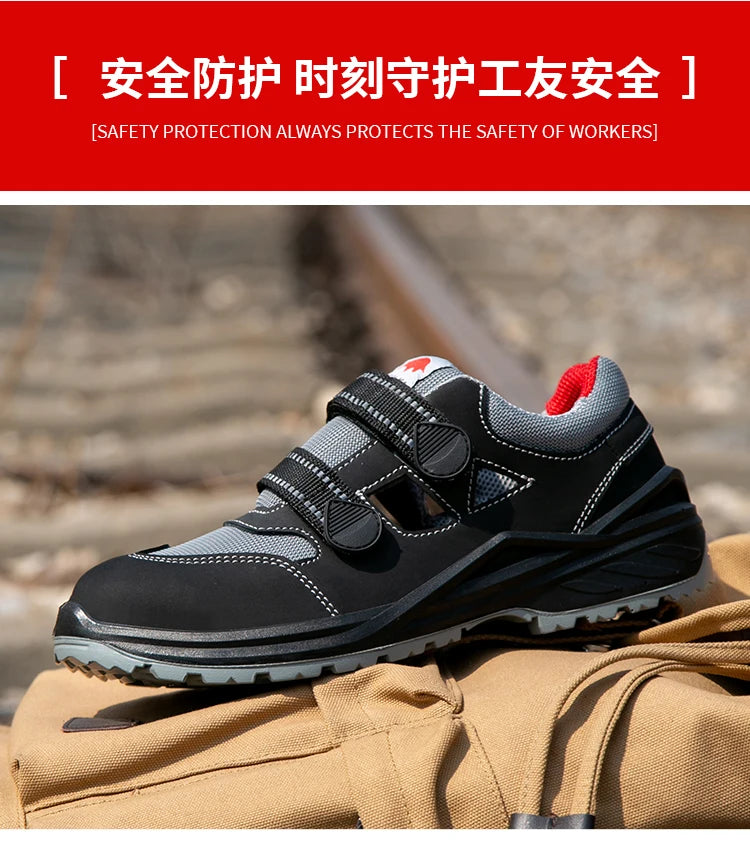 Summer Safety Shoes Men Construction Site Work Shoes Wear Resistant Anti Slip Breathable Sandals For Men Indestructible Shoes