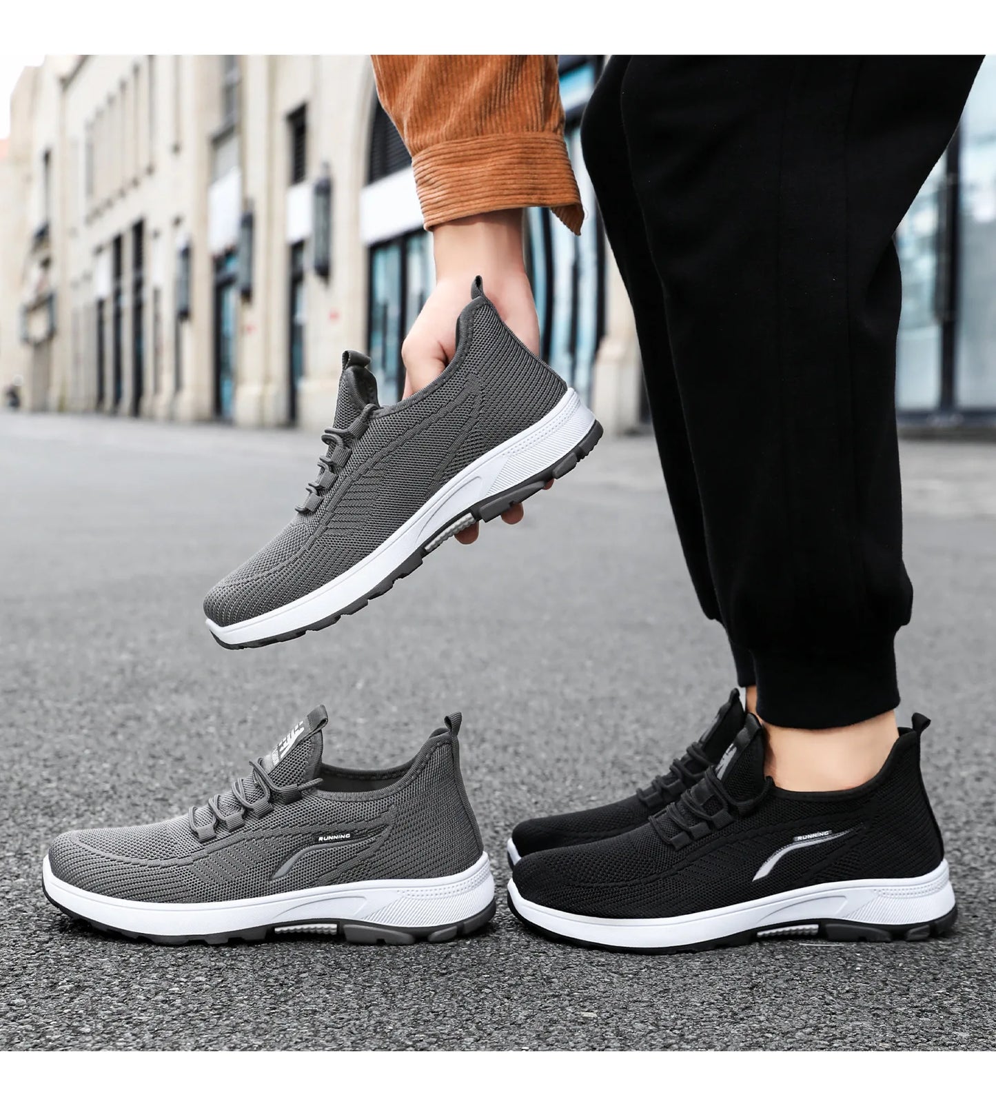 The new thick-soled comfortable running shoes and shallow-mouthed breathable mesh shoes are versatile for outdoor use