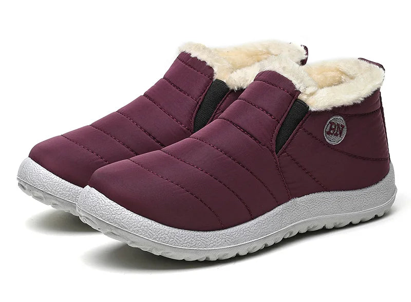 Women's Boots Women Winter Boots Warm Fur Winter Shoes For Women Snow Boots Lightweight Ankle Botas Mujer Black Combat Botines