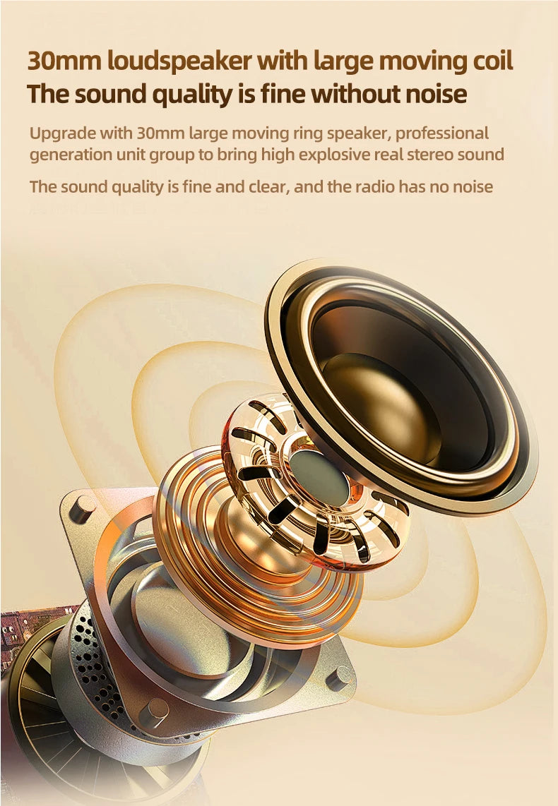 Bluetooth Headset with FM Radio Wireless Headset Bluetooth Earphone For HIFI Stereo With Built-in Mic