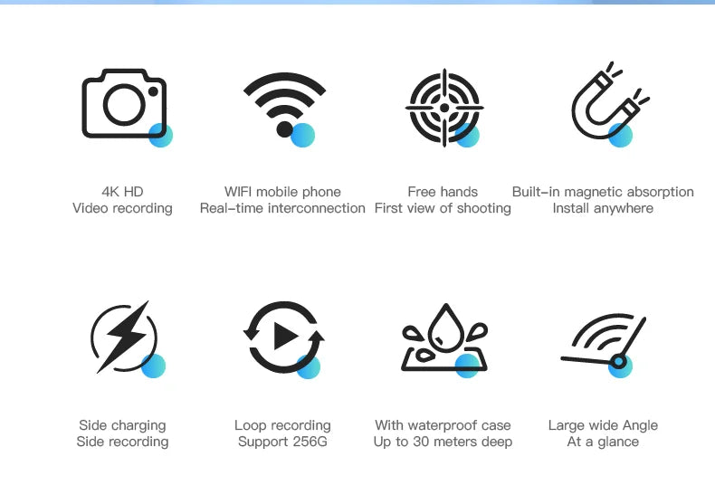 2024 Hot Gift 4K HD Mini Camera Action Cam Wifi High Quality Outdoor Sports Camera Camara Body Cam Camaras Photographic Video