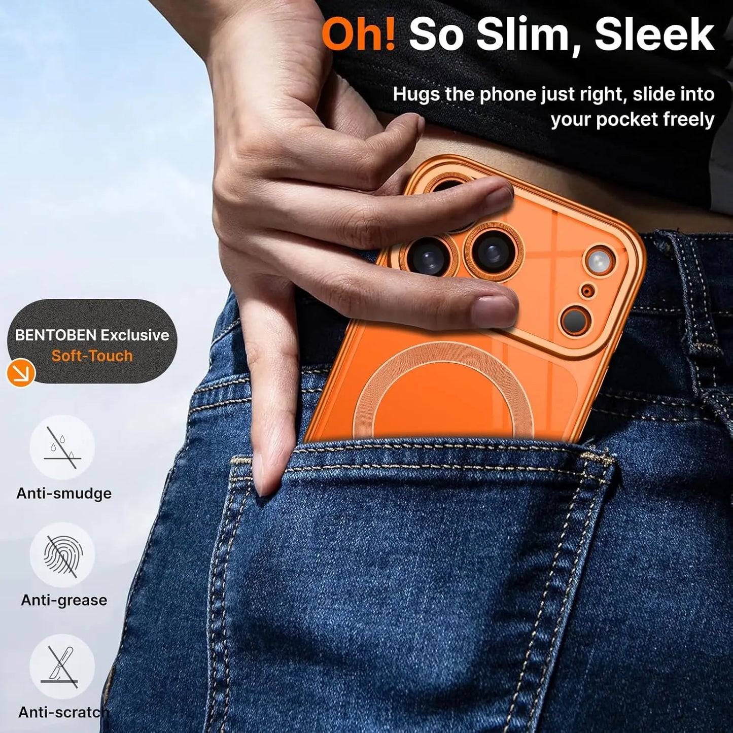 غطاء حماية للكاميرا شفاف فاخر من مادة TPU الناعمة مع جراب مغناطيسي لهاتف iPhone 17Pro Max/17Pro/Air/17