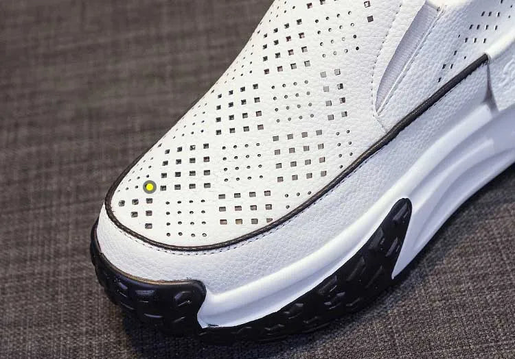 Fujin 7cm Genuine Leather Women Vulcanized Platform Wedge Chunky Sneaker Casual Stable Fashion Skate Boarding High Brand Shoes