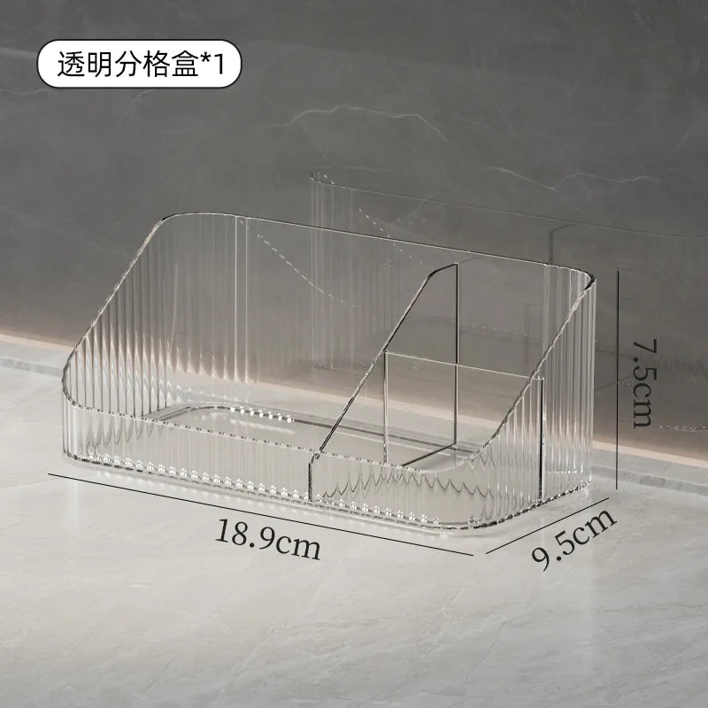 Bathroom Storage Boxes Transparent  Cosmetics Dormitory Accessories Organizer Modern Style Convenient Organization Home