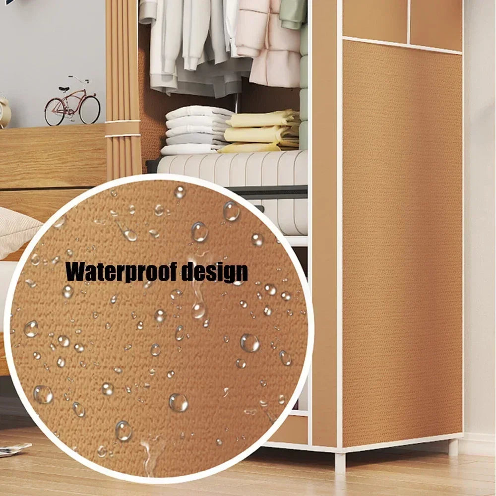 Dustproof Wardrobe Simple Storage Cabinet Multi Layer Storage Bedroom Save Space Armoire Large Capacity Dampproof Cloth Wardrobe