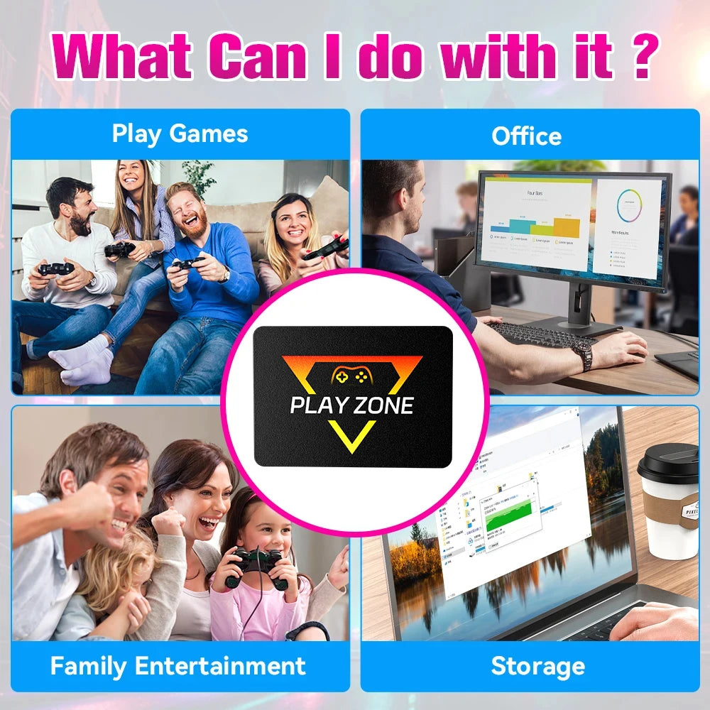 Retro Gaming SSD for Switch/PS5/Xbox/PS4/PS3/PS2/WIIU 80+Emulators Launchbox＆Retrobat＆Playnite 16191 Games Console for PC/Laptop