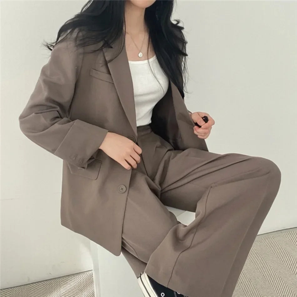 Fashion 2 Piece Sets Women Outfits Spring Autumn New in Korean Pants Sets Commuter Elegant Suit Coat 2 Piece Sets Women Jacket SwiftNest