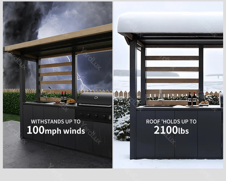 Modern Outdoor Bar and Kitchen Set with BBQ Cabinets Dining Sink and Faucet for Apartment or Mall UsePatio Set Outdoor Furniture