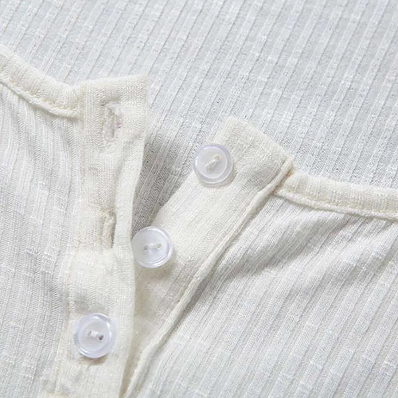 Women Summer Fashion Streetwear Sexy White Transparent Crop Tops Buttons V Neck Short Sleeve Pullover Slim T Shirts Club Party SwiftNest