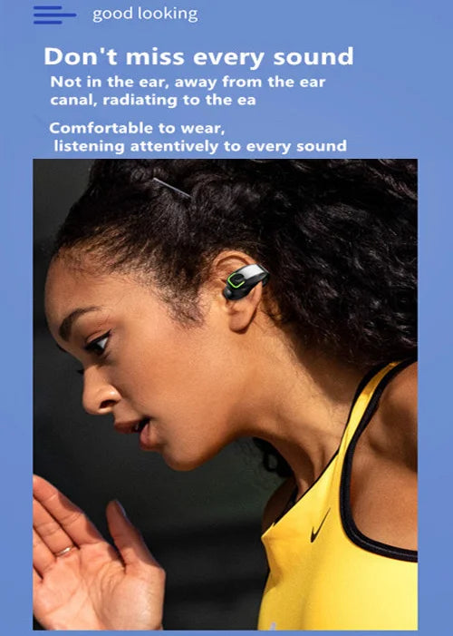 Bluetooth Headset With Microphone Ear Clip Headphone TWS Wireless Earphone Single In-Ear HD HiFi Stereo Touch Control Sports New