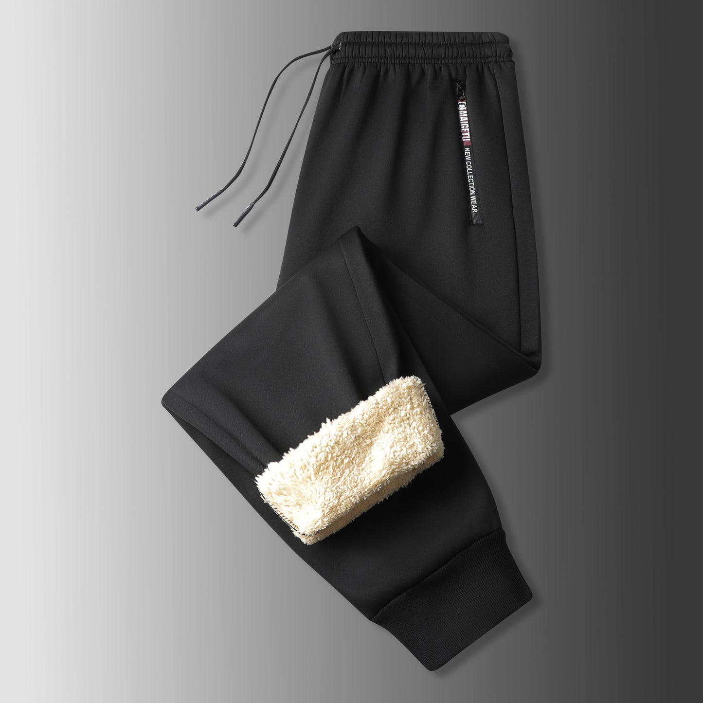 Mens Casual Pants Autumn Winter Fleece Sweatpants Men Running Jogger Sports Gym Trousers Fashion Solid Color Workout Long Pants