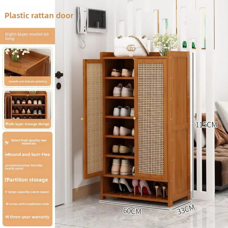 Home shoe cabinet multi-layer large-capacity shoe rack dustproof and breathable entrance storage cabinet