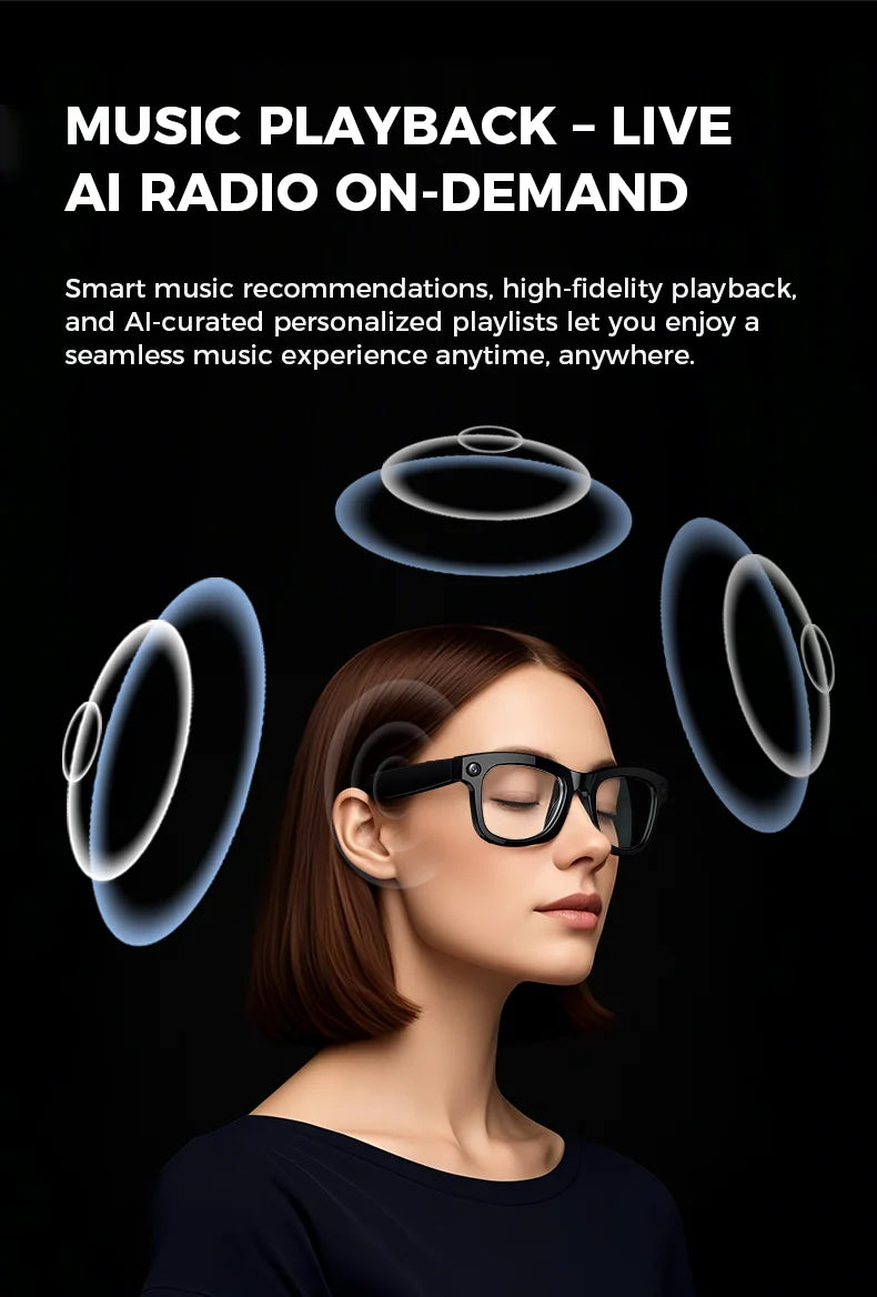 New Technology Bluetooth Call Smart Glasses 2025 Video Recording Camera Sunglasses VR Headset AI Translation Lens for Man Woman
