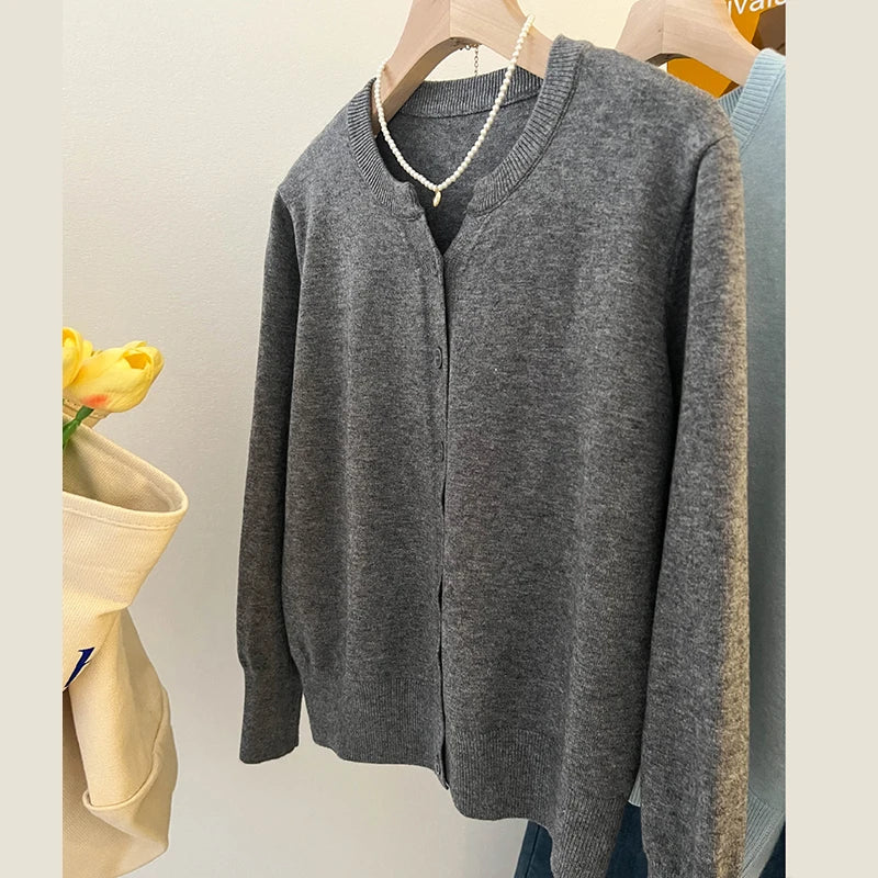 2025 New Fashion Women's Fleece Knit Loose Short Cashmere Sweater Round Neck Warm Korean Sle Casual Female Sweater Top Cloting SwiftNest
